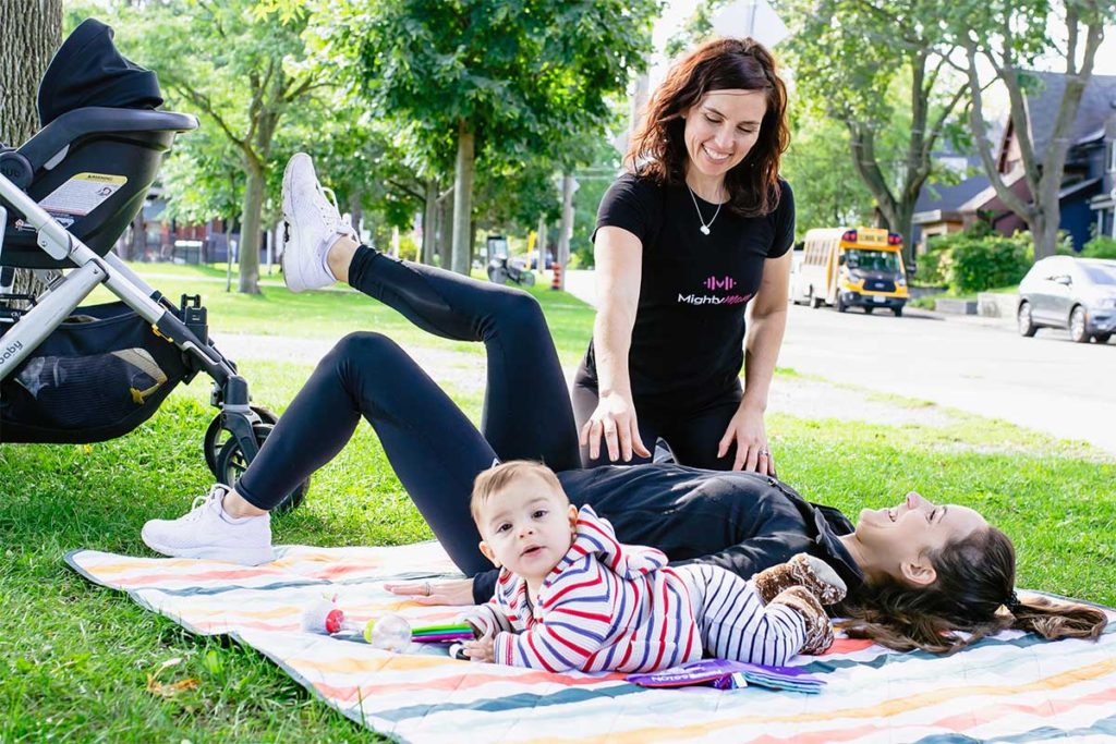 Stroller Strong Client Toronto neighbourhood Jessica Sennet Mighty Mom Prenatal Postpartum Mom & Baby Fitness Programs Toronto Ontario Online Fitness for Mothers Women